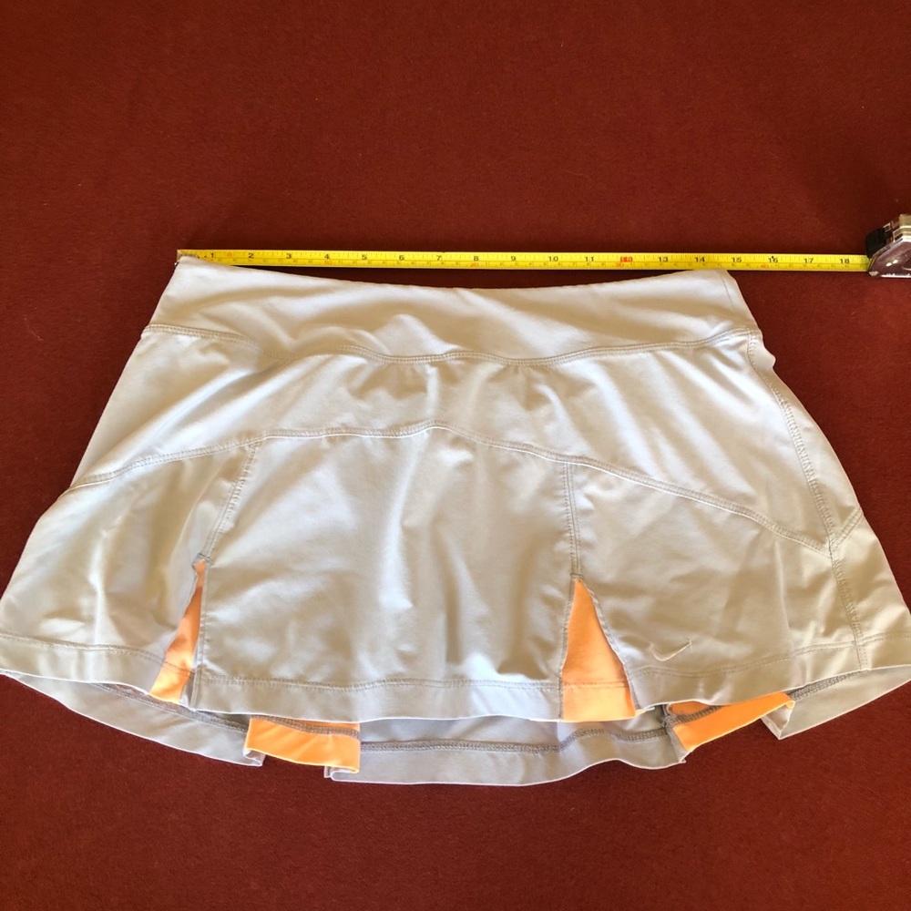 Nike Medium Gray & Peach tennis skirt with built-in compression shorts